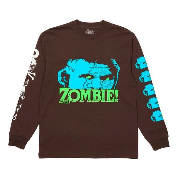PALACE Zombie Longsleeve Brown Alphabet Pattern Round Neck Pullover Unisex P20LS007