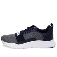 (GS) PUMA Wired Knit Low Top Running Shoes White/Blue 367381-08