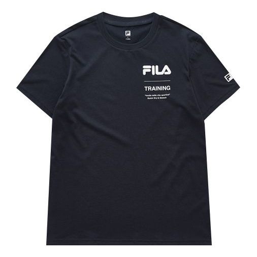 FILA Fitness Series Word Printing Sports Short Sleeve Royal blue A11M021111F-NV