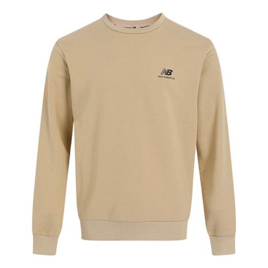 New Balance Logo Printing Sports Round Neck Pullover Couple Style Khaki 5CB33223-BEI