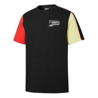 PUMA Decor8 Colorblock Logo Printing Sports Short Sleeve Black 532705-01