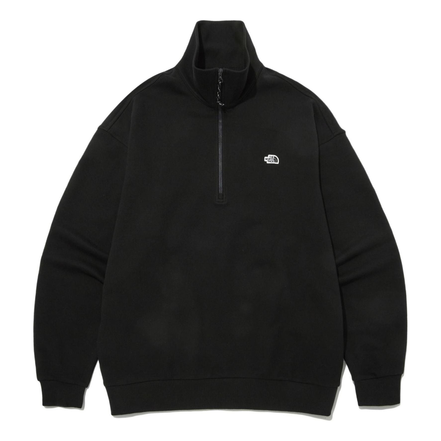 THE NORTH FACE Logo Fleece Half Zip Sweater 'Black' NM5MP03B