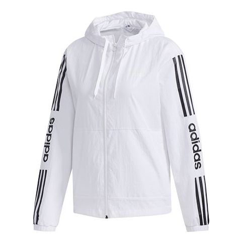 (WMNS) adidas neo Printing Hooded Jacket White FP7472
