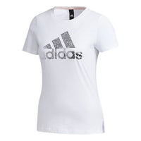 (WMNS) adidas Brand Large logo Printing Solid Color Short Sleeve White FM9291