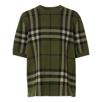 Men's Burberry Plaid Jacquard Short Sleeve Green 80412831
