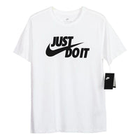 Men's Nike Printing Large Logo Pullover Round Neck Cotton Short Sleeve White T-Shirt AR8792-100
