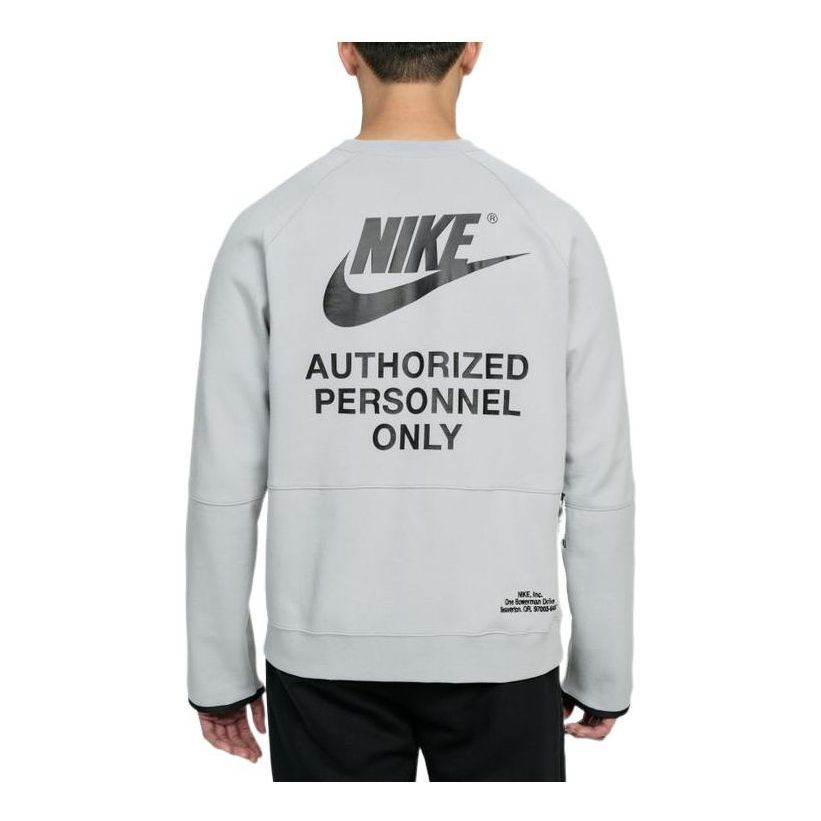 Nike Printing Logo Pattern Long Sleeves Unisex Gray DM6555-063