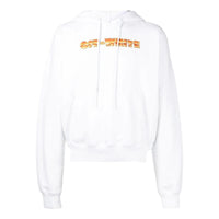 Men's Off-White Logo Printing Pattern Drawstring Hooded Long Sleeves White OMBB037S22FLE0080120WHITE