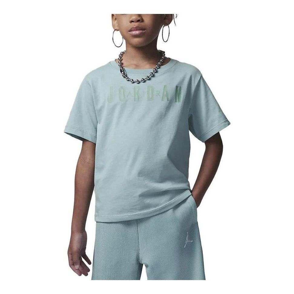 (GS) Air Jordan Post Up Boxy Tee 'Light Blue' FV3296-309