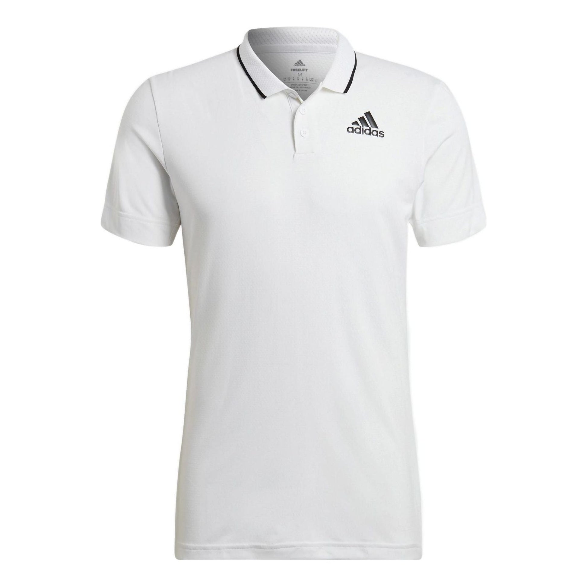 adidas Gameset Solid Color Logo Micro Mark Tennis Sports Short Sleeve Polo Shirt White HB9135