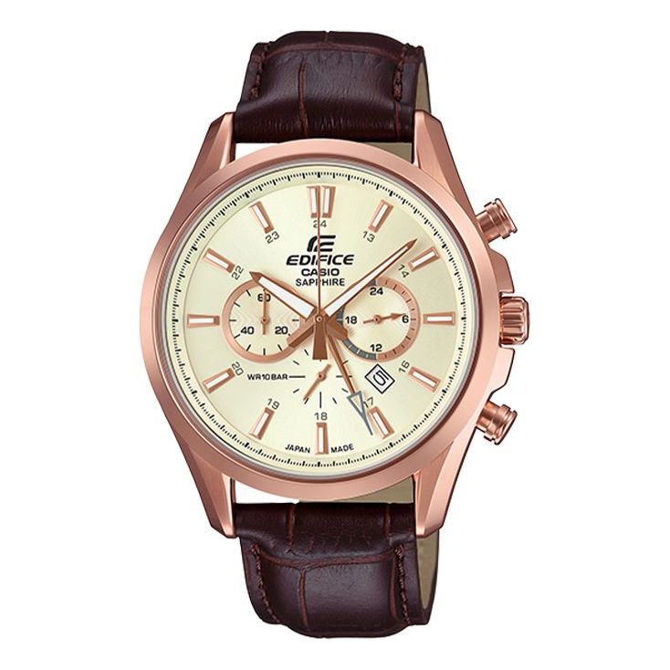 CASIO Male EDIFICE Japan / South Korea Fashion Mens Brown Analog EFB-504JGL-7A