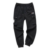 FILA FUSION Contrasting Colors Big Pocket Drawstring Casual Pants Black T11M022801F-BK
