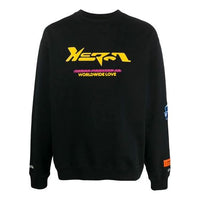 Men's HERON PRESTON Alphabet Printing Pullover Black HMBA014F20JER0031016
