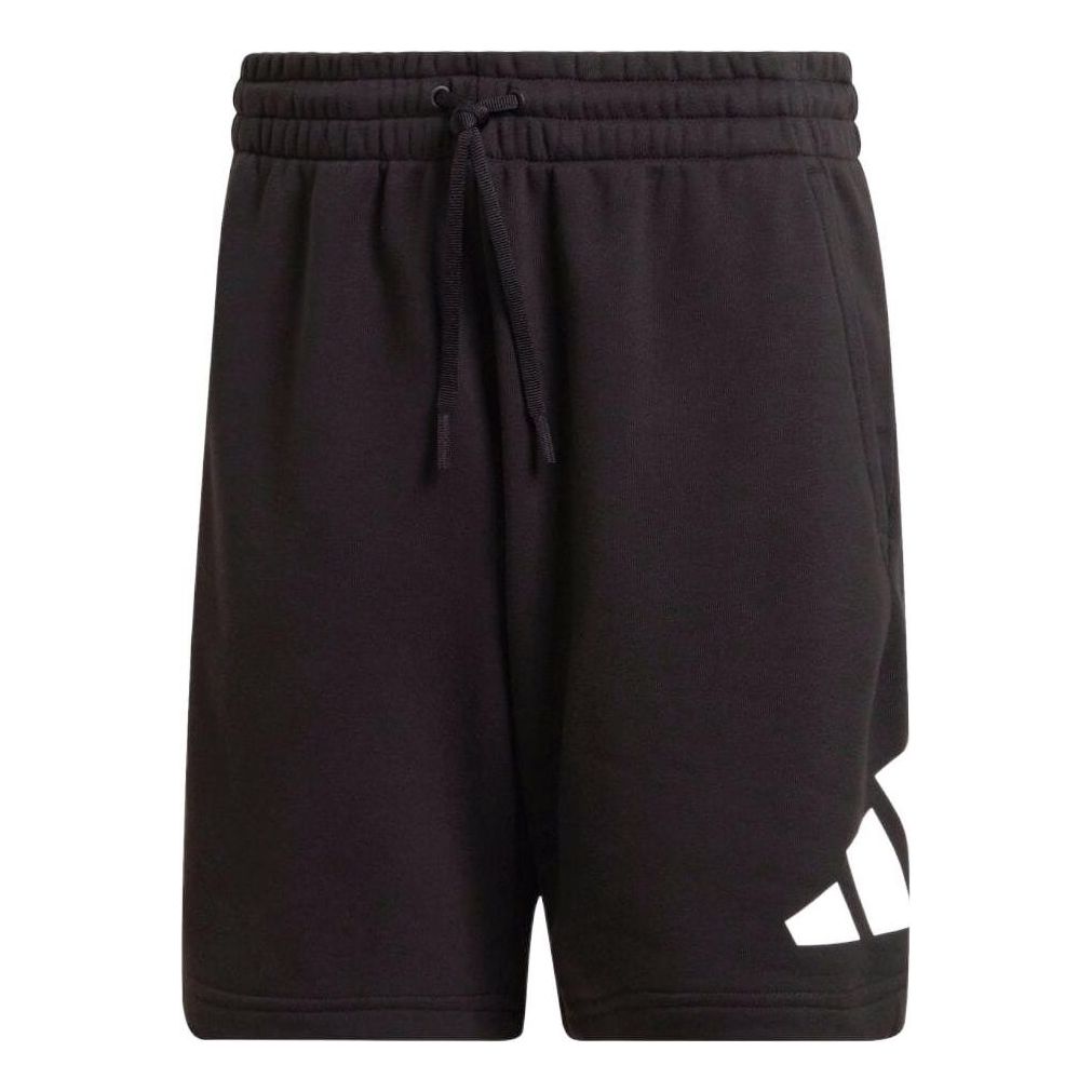 Men's adidas Logo Printing Drawstring Lacing Casual Shorts Japanese Version Black HC3477