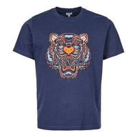 Men's KENZO Tiger Logo Printing Tiger Head Short Sleeve Blue 5TS050-4YA-78