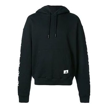 Off-White SS19 Printing Hooded Fleece Men Black OMBB037S190030201001