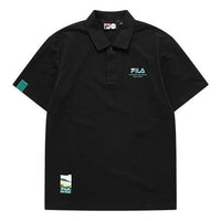 Men's FILA FUSION Casual Sports Breathable Short Sleeve Polo Shirt Black T11M123101B-BK