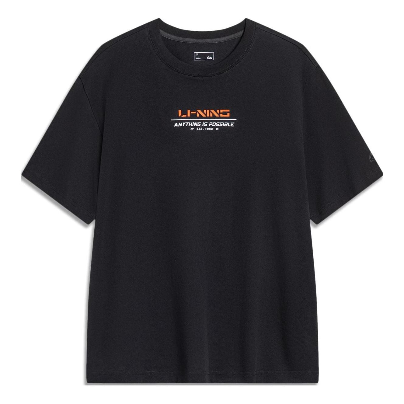Li-Ning Anything Is Possible Graphic T-shirt 'Black Orange' AHST759-1