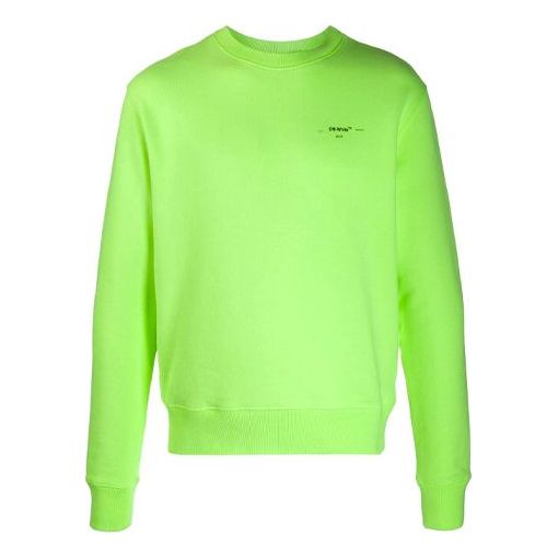 Men's Off-White Alphabet logo Pattern Long Sleeves Loose Fit Green OMBA025R20D250326291