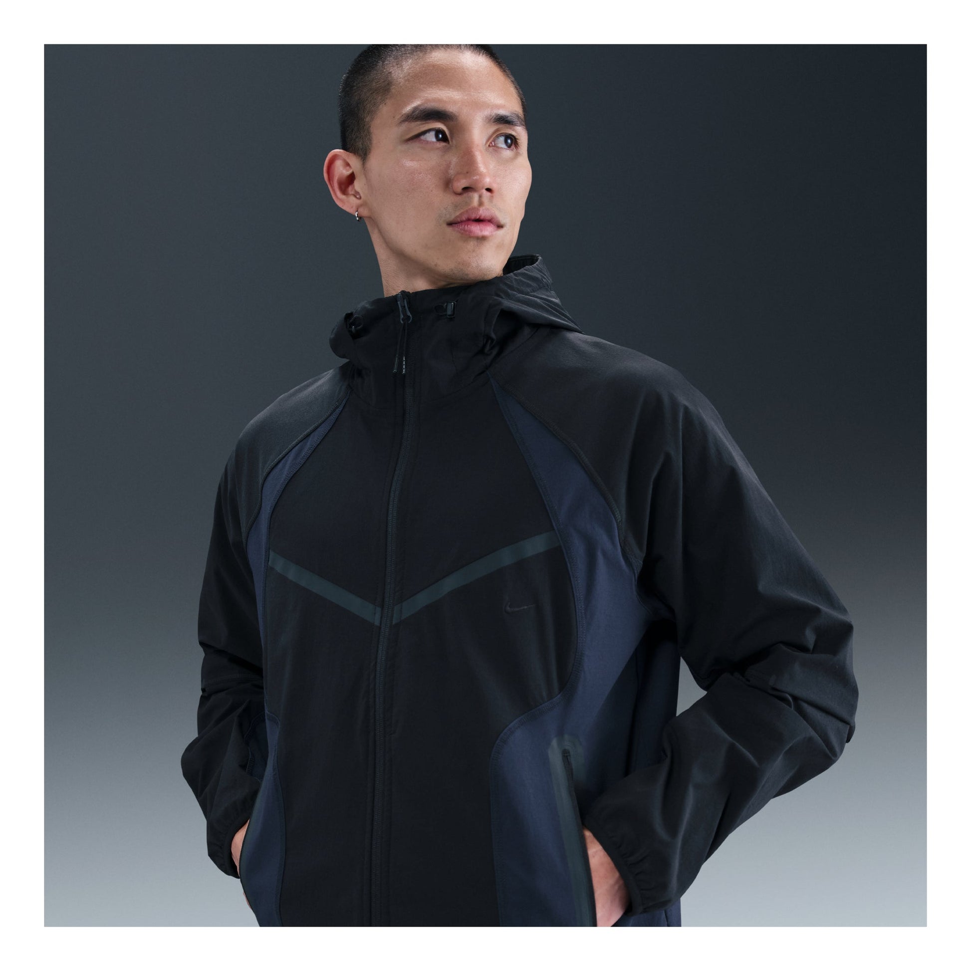 Nike Tech Woven Color-Block Loose Jacket 'Black Obsidian' IH8462-010