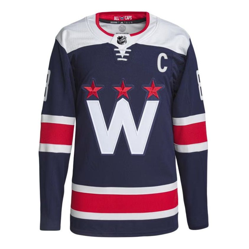 adidas Capitals Ovechkin Third Authentic Pro Hockey Jersey Asia Sizing 'Navy White Red' HA3608