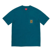 Supreme FW19 Week 10 Crest Label Pocket Dark Teal Tee SUP-FW19-951