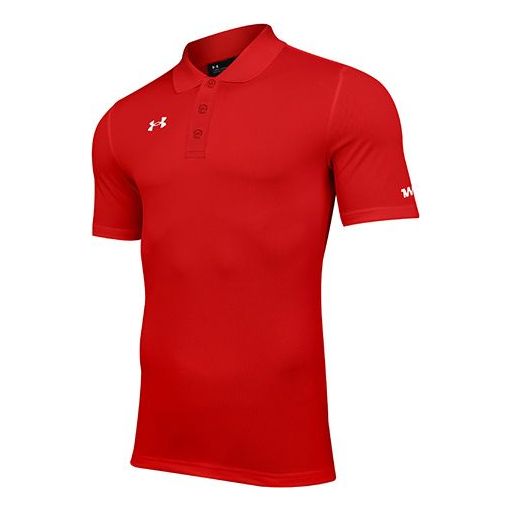 Men's Under Armour Casual Sports lapel Training Breathable Short Sleeve Polo Shirt Red 21500537-600