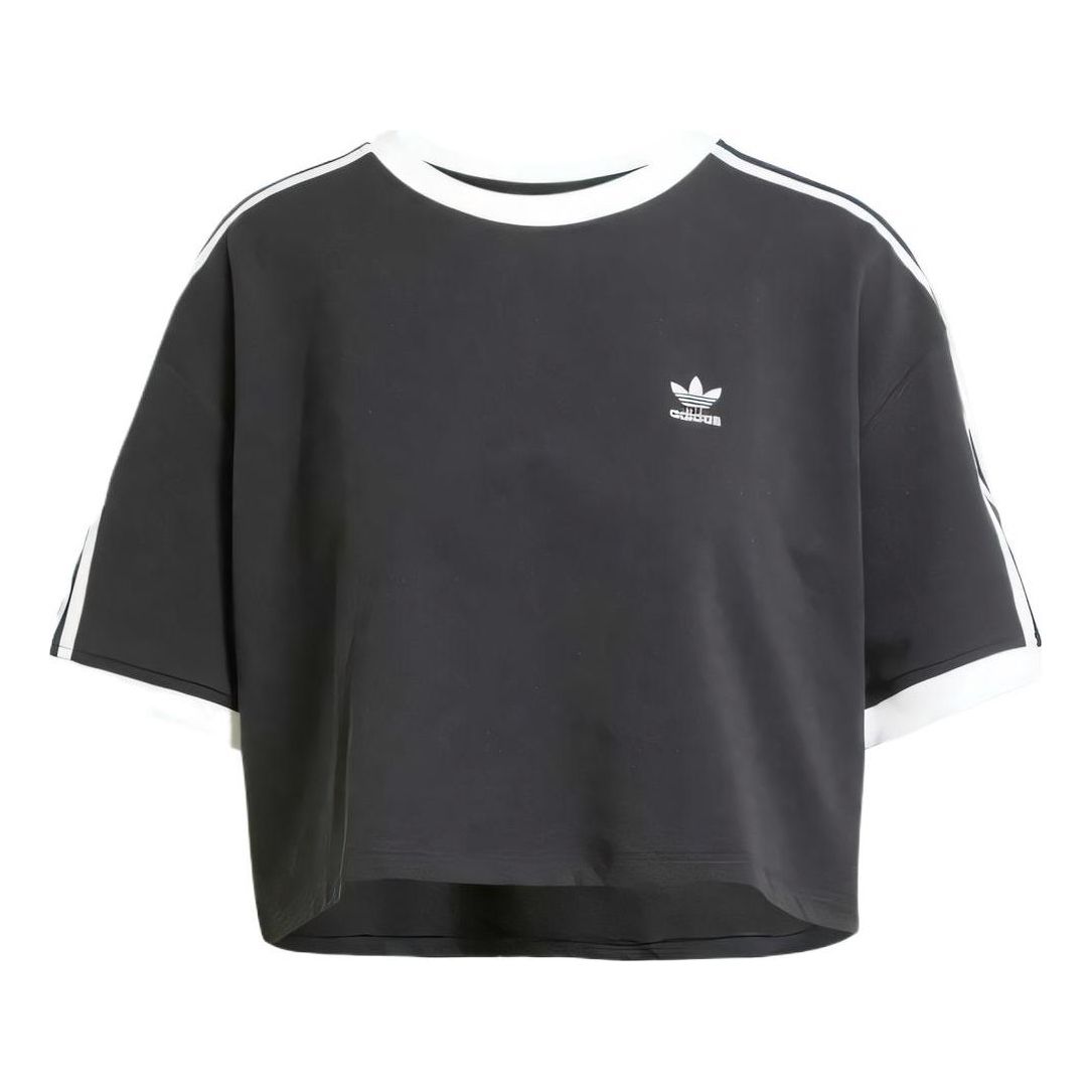 (WMNS) adidas 3s Loose Crop Top Asia Sizing 'Black' JC8149