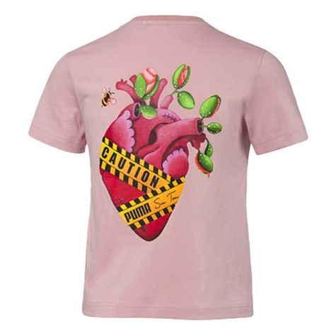 (WMNS) PUMA x Sue Tsai Crossover Round Neck Short Sleeve Pink 595252-14