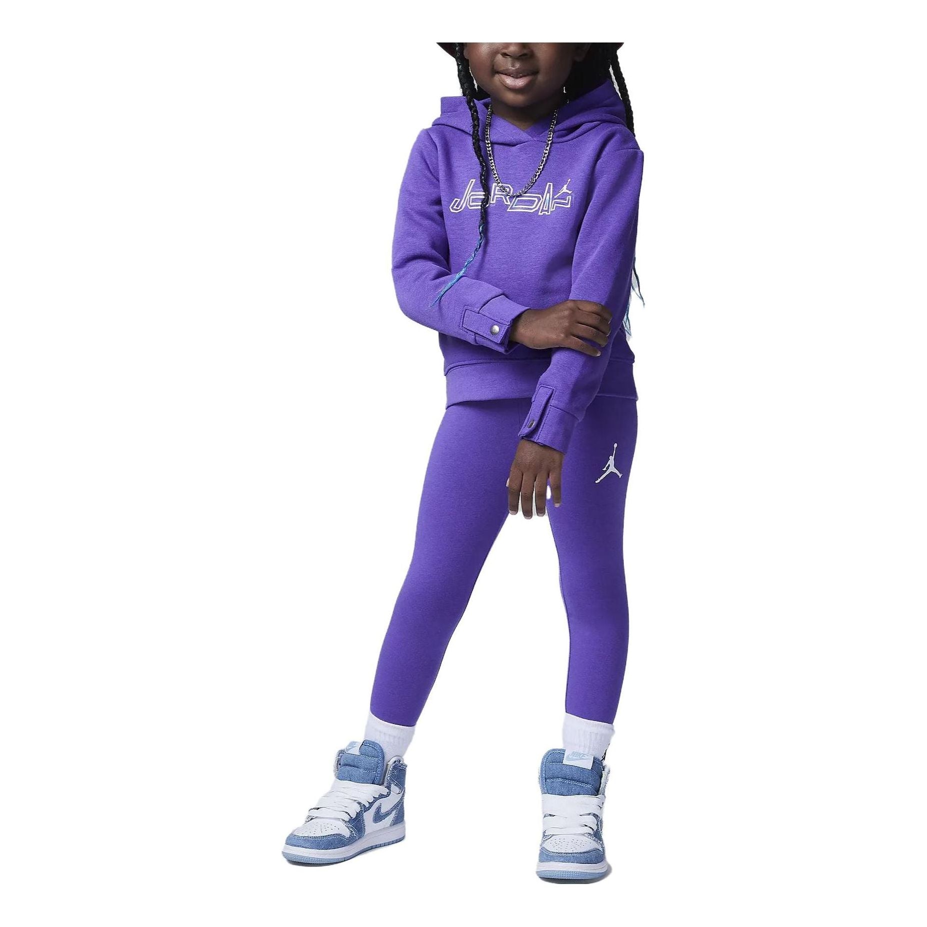 (GS) Air Jordan Toddler Take Flight Shine Legging Set 'Purple' 25C804-P44