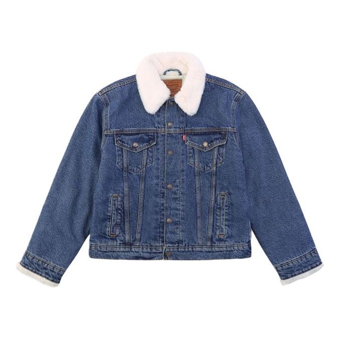 Levis Lamb Wool Denim Jacket Denim-Color 37620-0000
