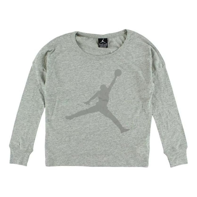(GS) Air Jordan Long Sleeve T-Shirt 'Grey' 452865-042