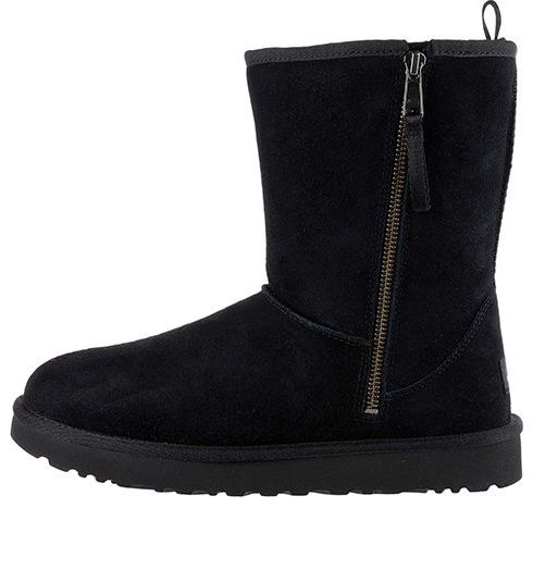 (WMNS) UGG Classic Short Dual Zip 'Black' 9431247-BLK