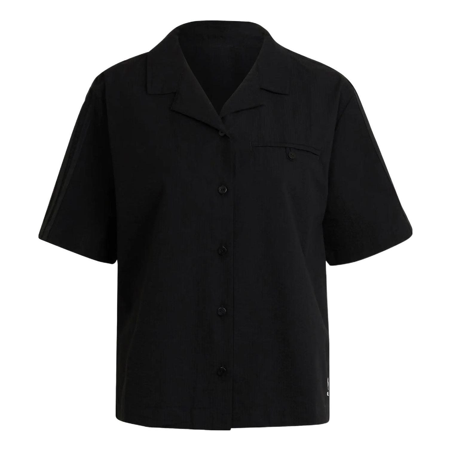(WMNS) adidas Adicolor Classics Poplin Shirt Asia Sizing 'Black' HC2055