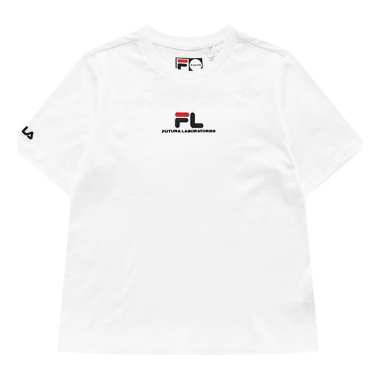 FILA FUSION x FUTURA Crossover Alphabet Printing Loose Sports Round Neck Short Sleeve White T11W138101F-WT