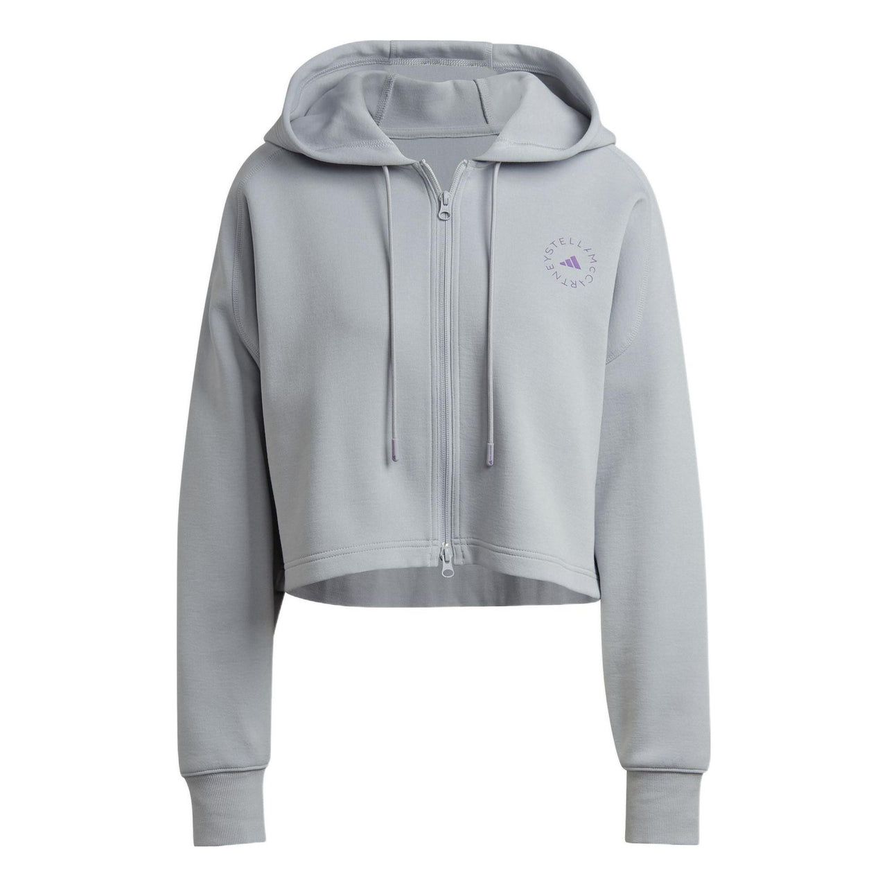 (WMNS) adidas by Stella McCartney Cropped Hooded Jacket Asia Sizing 'Grey' HI6063