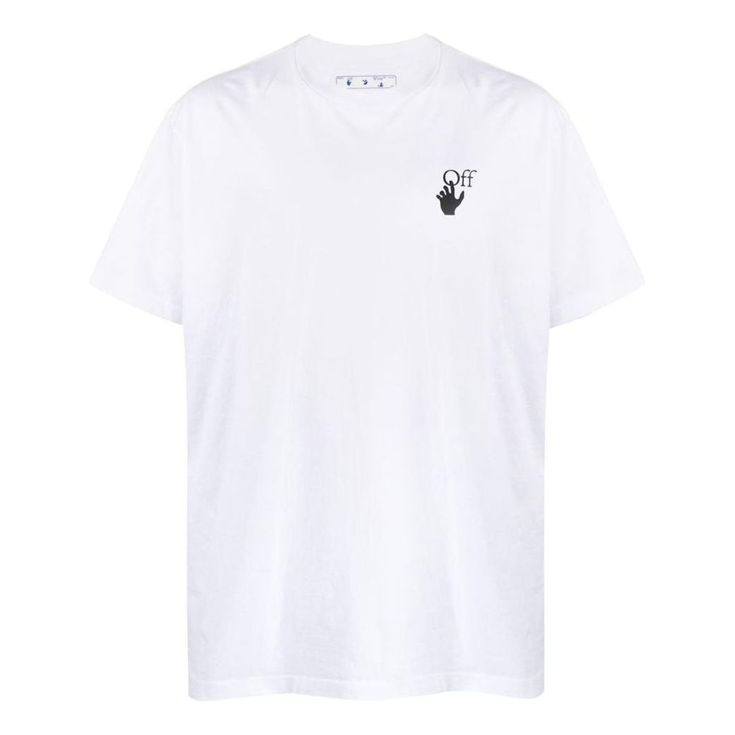 Men's Off-White SS22 Arrow Printing Loose Short Sleeve White T-Shirt OMAA038F20FAB0020110WHITE