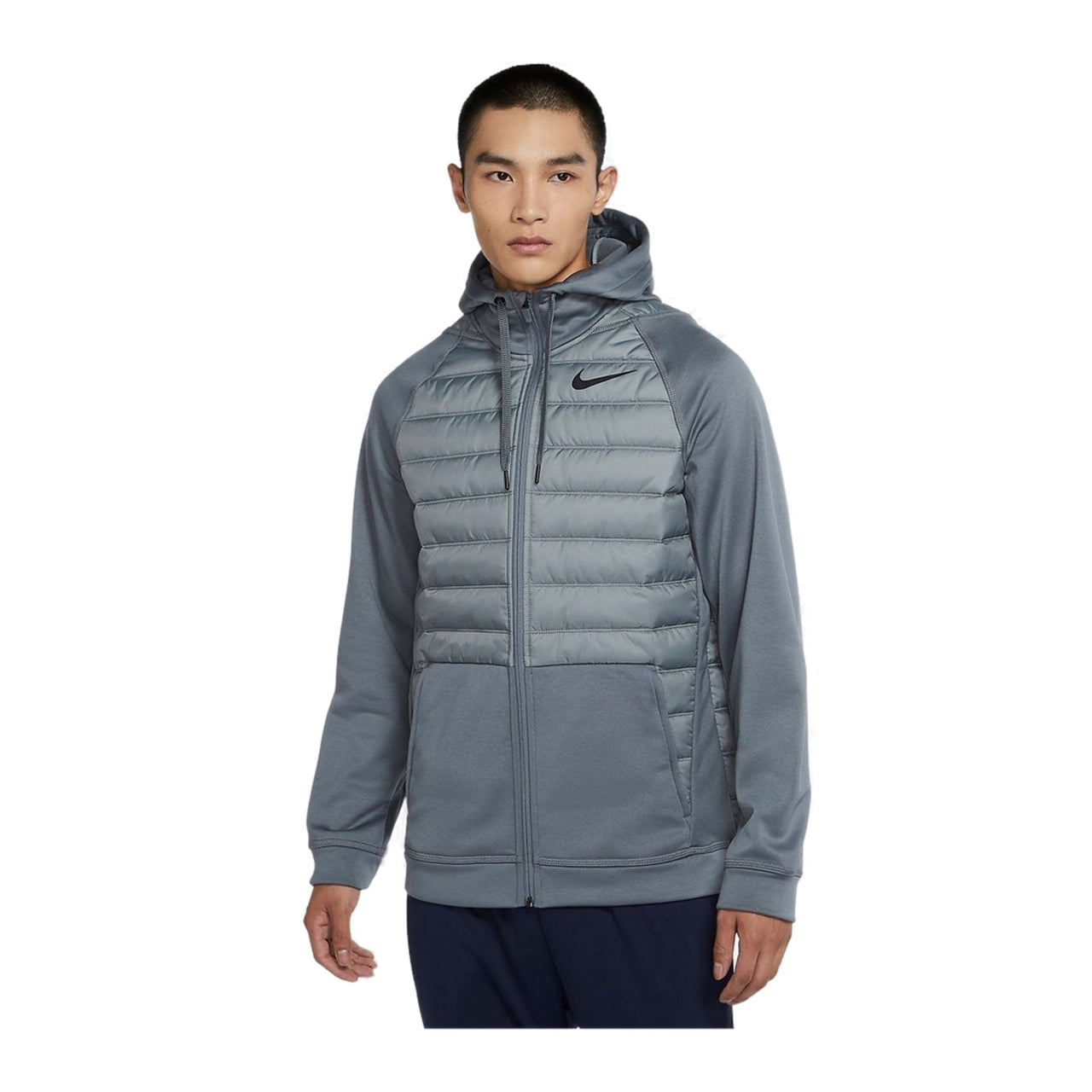Nike Therma Dri-FIT Cardigan Fleece Lined Stay Warm Sports Training Hooded Jacket Gray BV6299-084