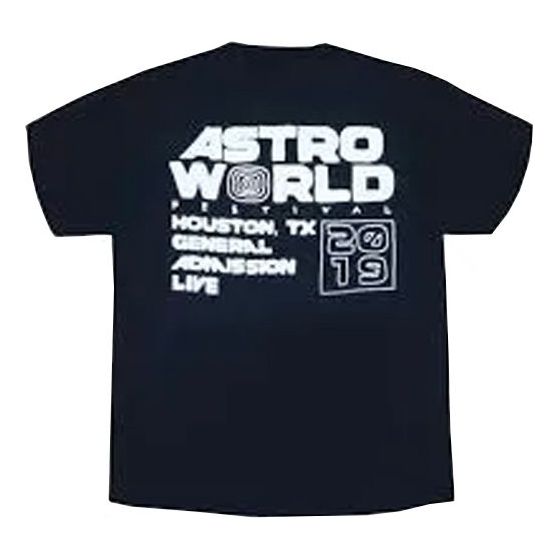 Travis Scott Unisex Cactus Jack Astroworld Printing Round-neck Black TC-45