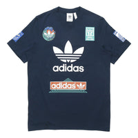 adidas originals Race Tee Logo Printing Round Neck Short Sleeve Navy Blue DV2072