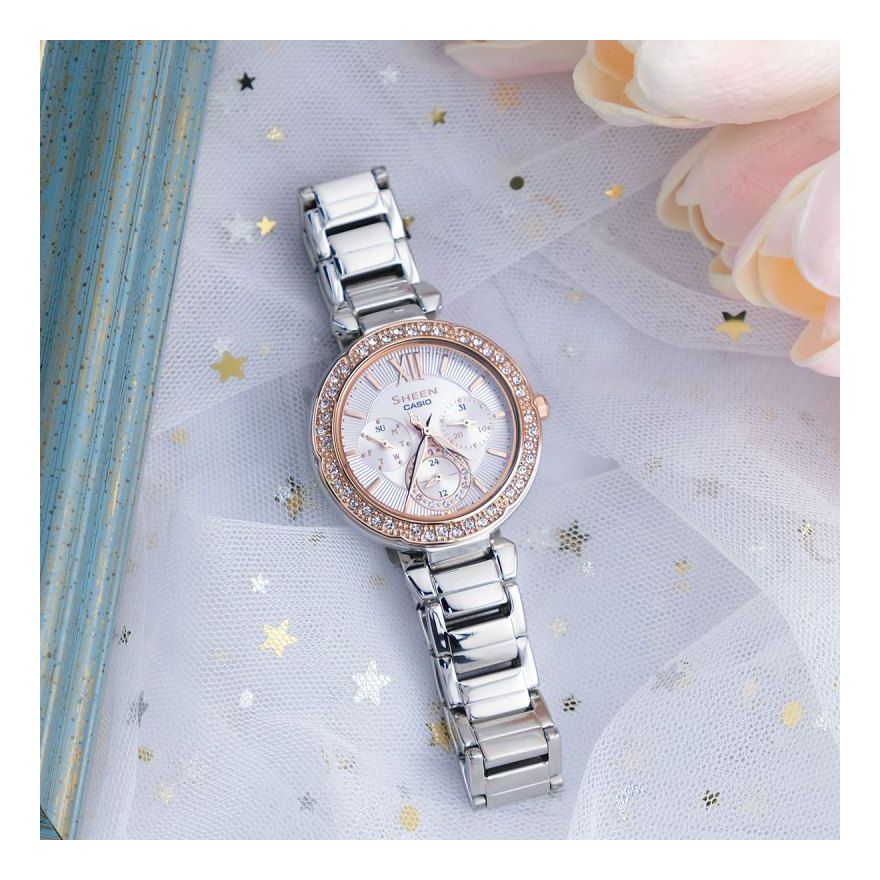 CASIO Female SHEEN Japan / South Korea Fashion Rose Gold Analog SHE-3061SPG-7A