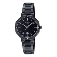 CASIO SHEEN Business Strap Case Octagon Sapphire Crystal 50m Waterproof Stainless Steel Strap Watch Black Analog SHE-4543BD-1A