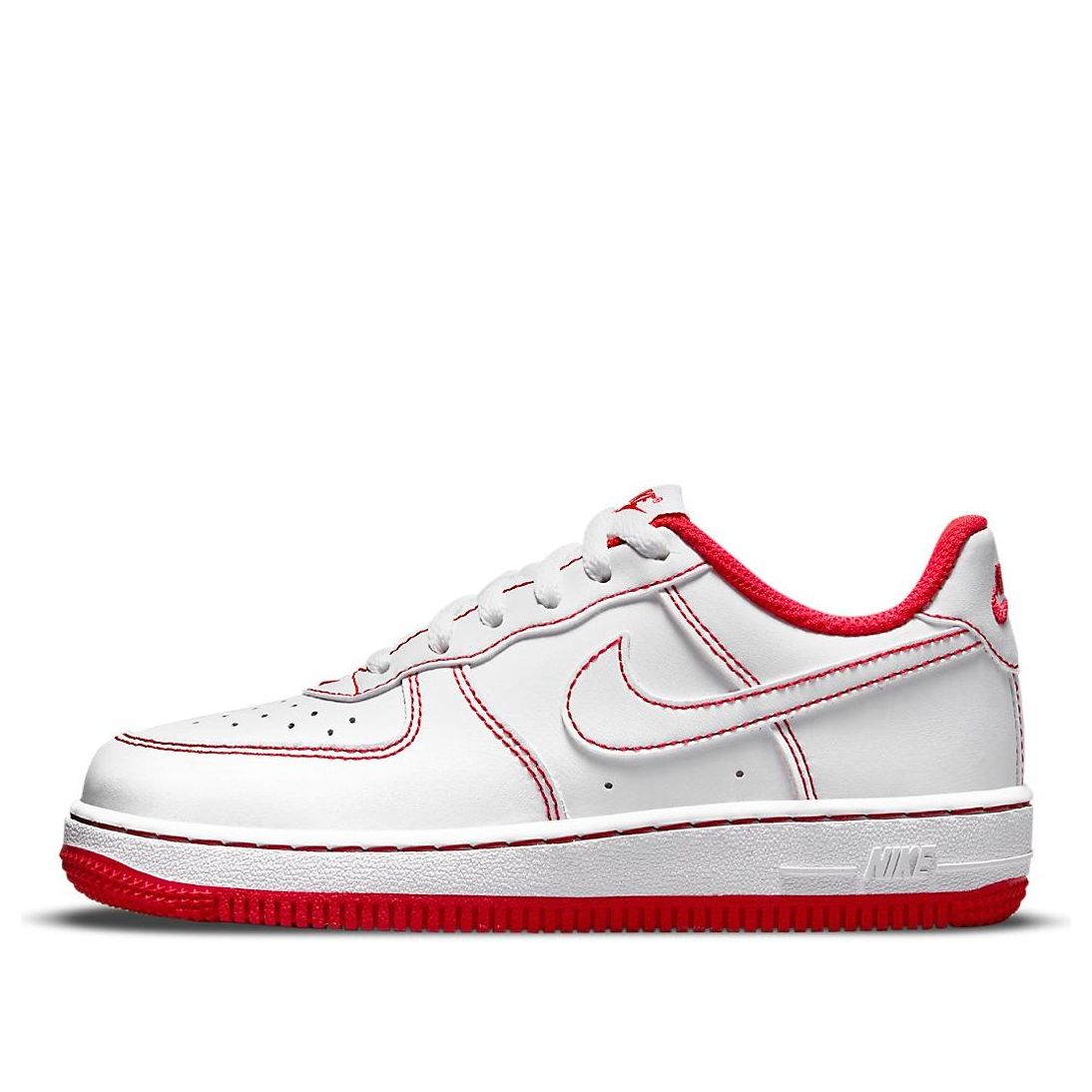(PS) Nike Force 1 'Contrast Stitch - White University Red' DC9672-100