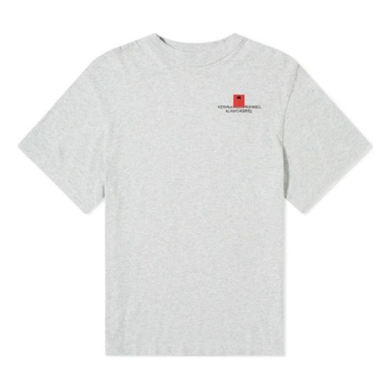 PALM ANGELS Small Palm X Palm Tee Chest Word Embroidered Brown Printing Short Sleeve Gray PMAA038E194130080788