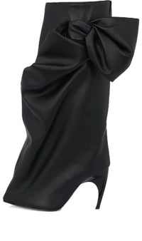 (WMNS) Alexander McQueen Armadillo Bow Boots 'Black' 780669W4XQ11000