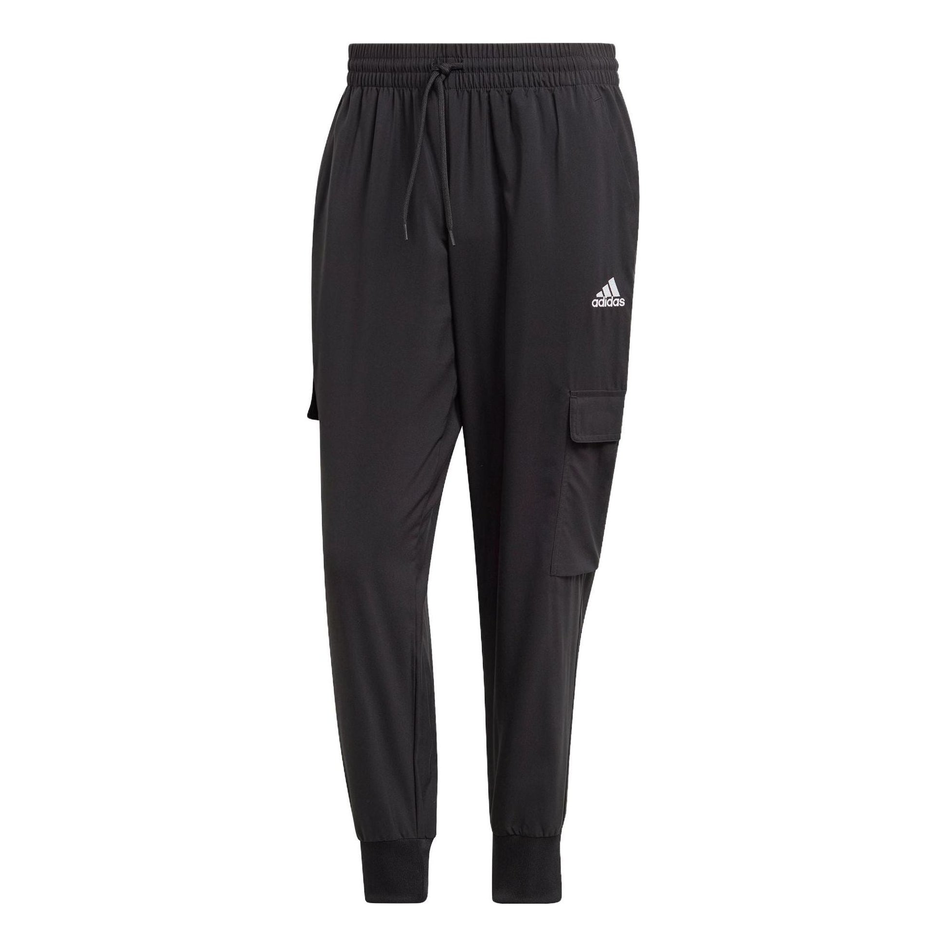 adidas Essentials Small Logo Woven Cargo Ankle-Length Pants 'Black' HA4348