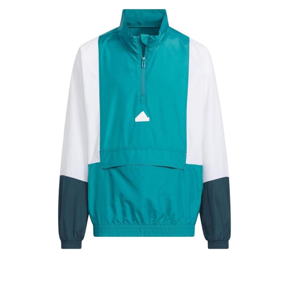 (GS) adidas Color Block Jacket Asia Sizing 'Teal White' IT4035