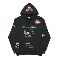 PALACE Embroidery Printing Hooded Sweater Unisex Black P19CS112