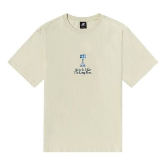 New Balance Lifestyle Graphic T-Shirt Asia Sizing 'White Blue' AMT22377-CIW