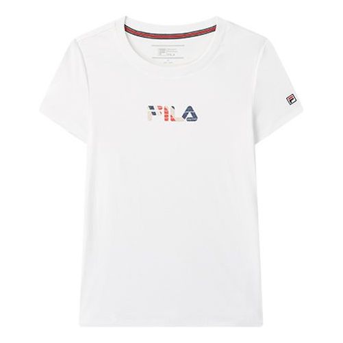 (WMNS) FILA Short Sleeve Casual Minimalistic Cozy Short Sleeve White F11W021125F-WT